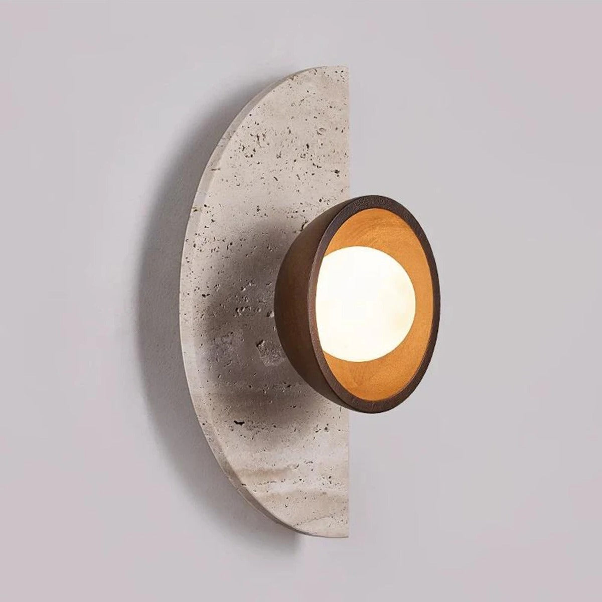Sculptural Stone Semi-Circle Wall Sconce Halvorn – Product Detail 5