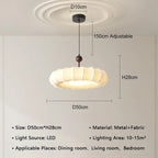Ribbed Fabric Globe Pendant Light – Yevornith – Product Detail 7