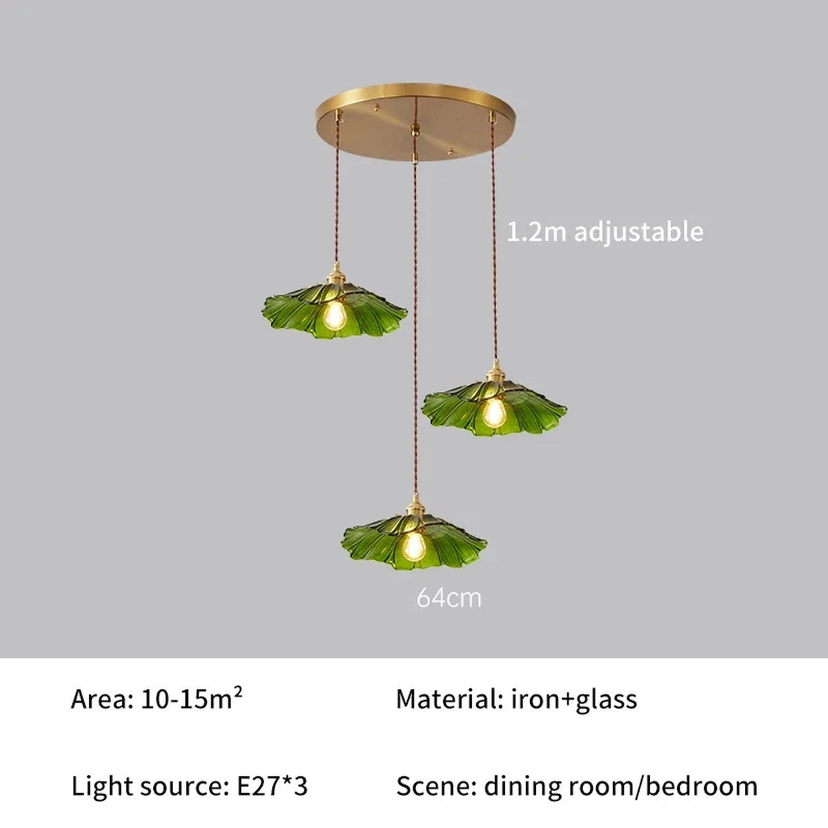 Scalloped Glass Flower Pendant Light Florivex – Product Detail 10