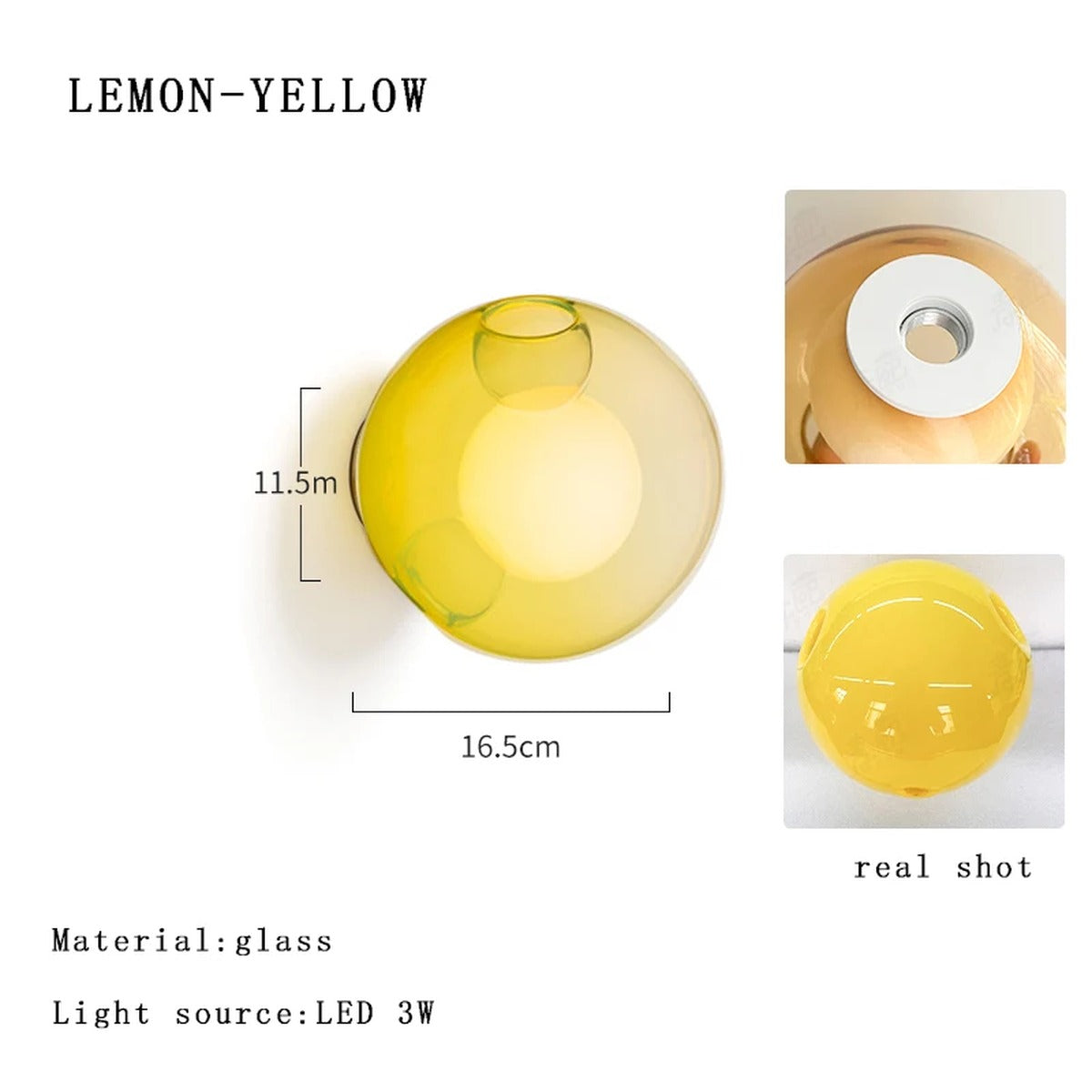 Coloured Glass Globe Wall Sconce – Chrometh – Product Detail 14