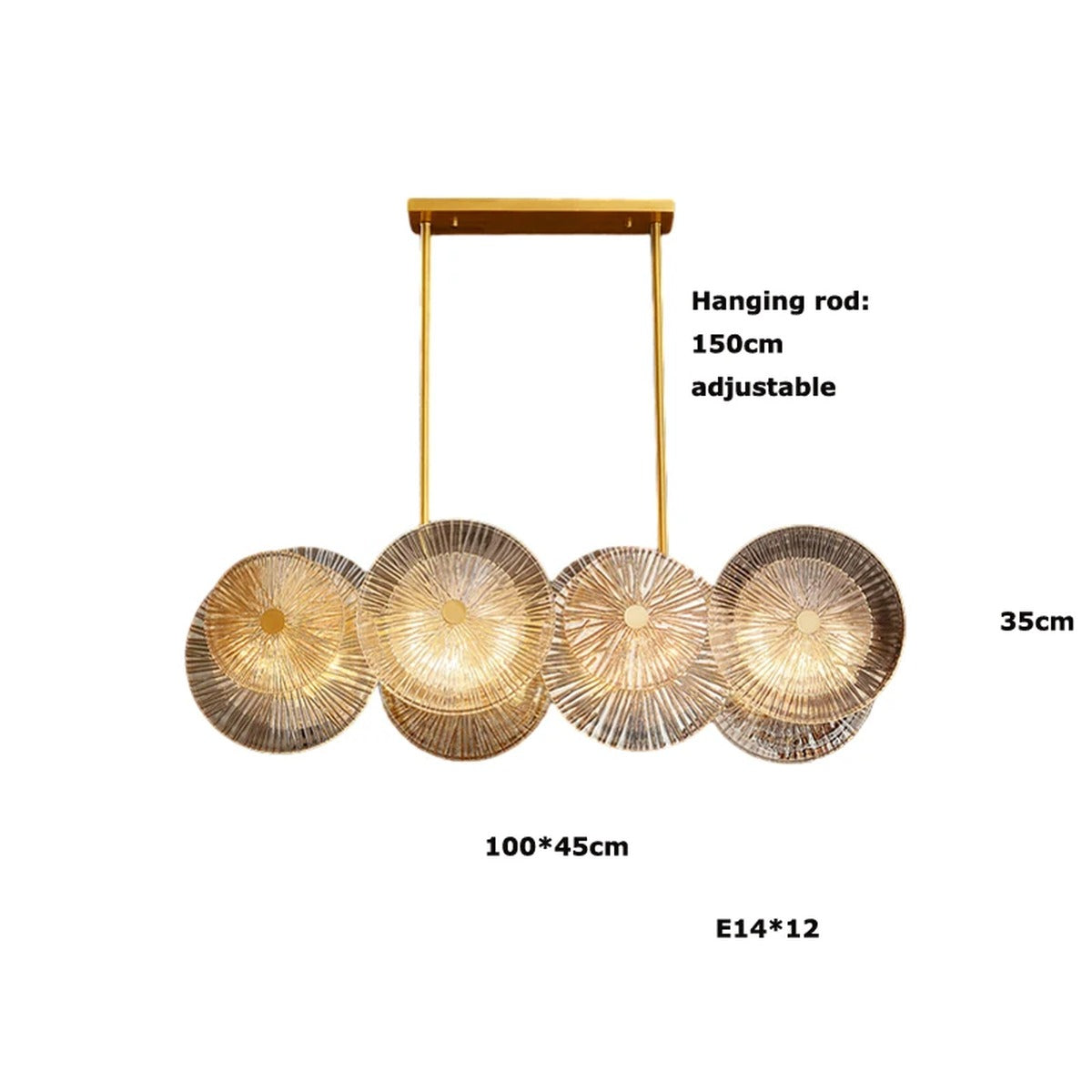 Iralux linear chandelier, 100cm