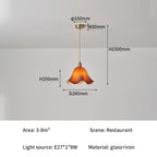 Florvane ombré glass pendant light, Amber, single