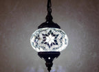 Handcrafted Turkish Mosaic Glass Pendant Light – Ulvoria in Crystal White