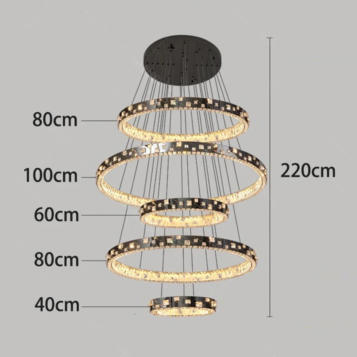 Pendant Light Luxara — 5 Ring Medium