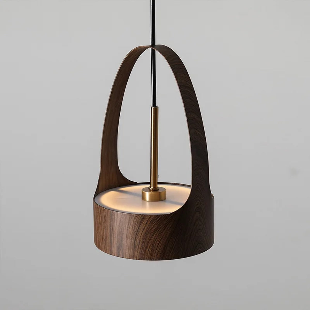 Wood Arch Handle Basket Pendant Light – Alorenth – Hero Shot