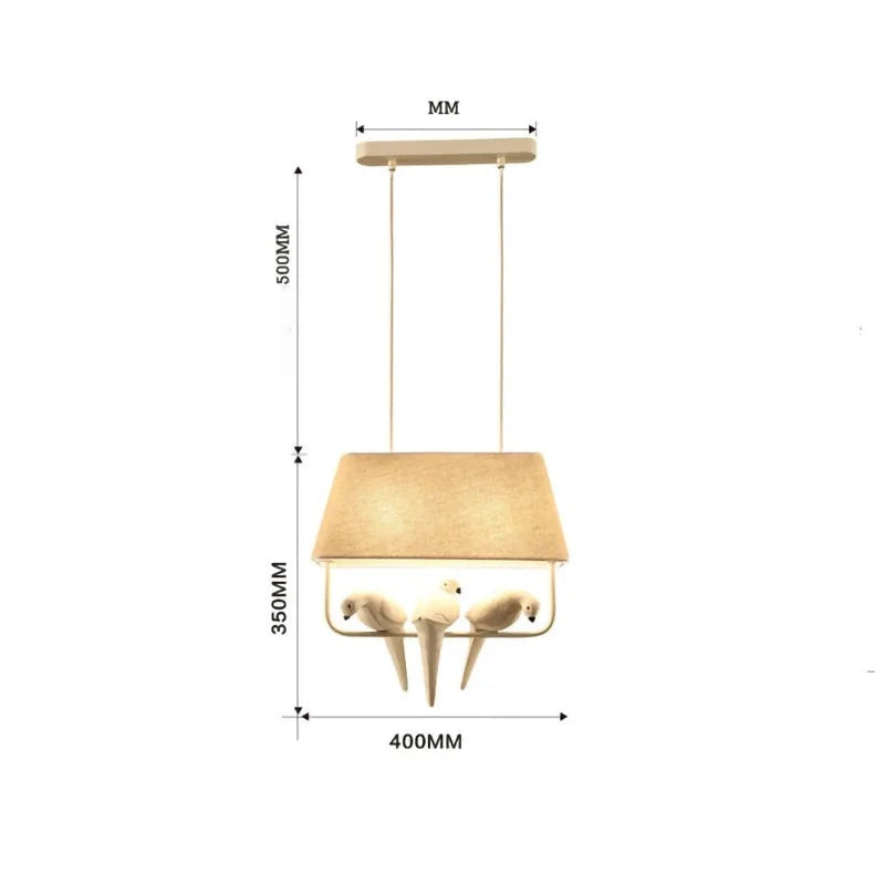 Nordic Resin Bird Pendant Light Laelorix – 3 Birds Dimensions