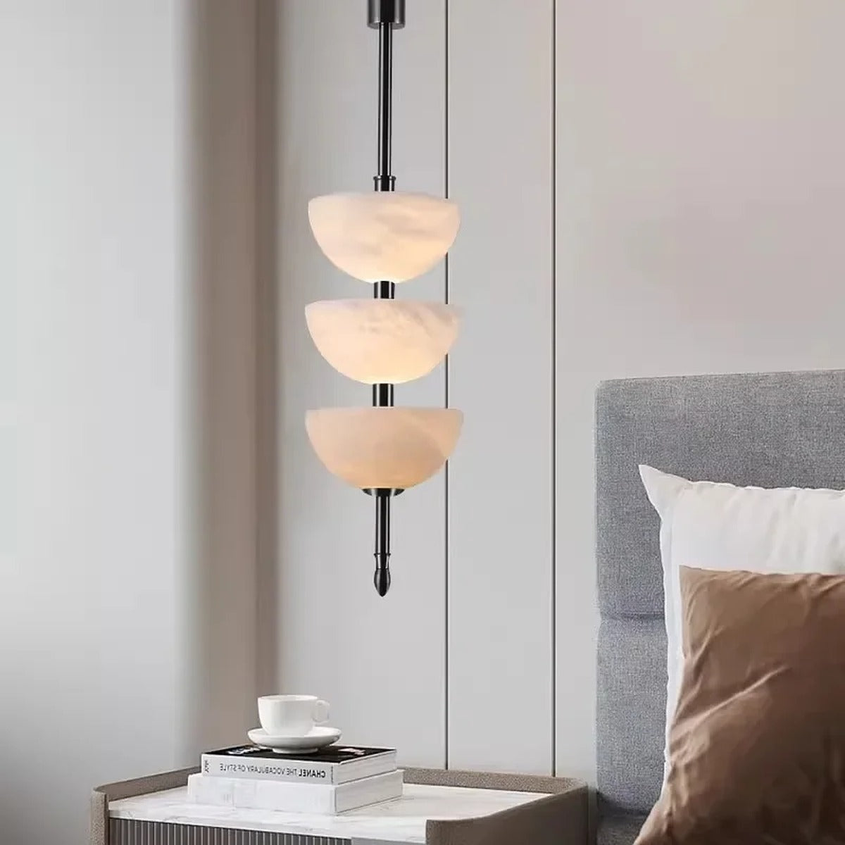Triple Alabaster Bowl Stack Wall & Pendant Light – Kolvent – Product Detail 5