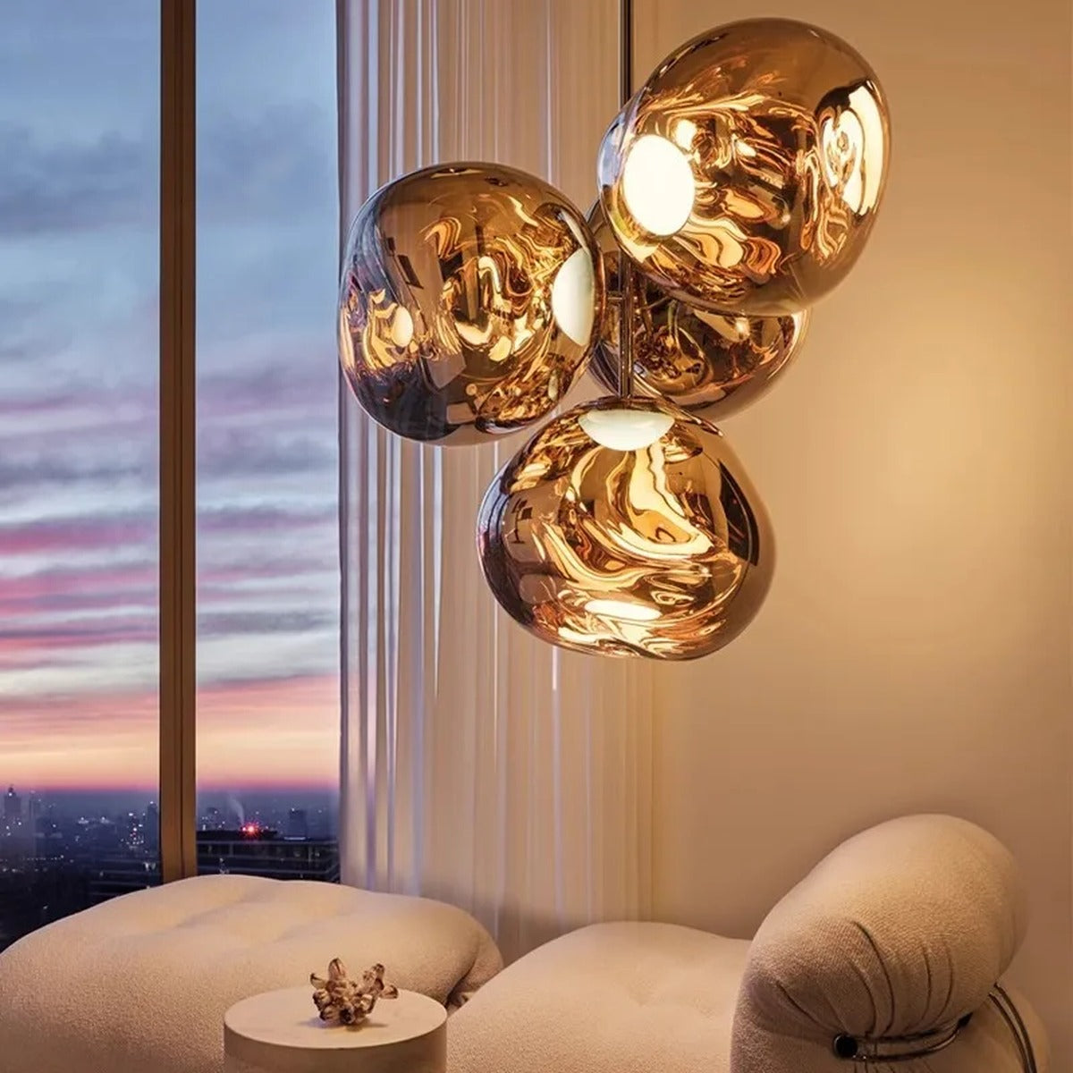 Mirror-Finish Melt Cluster Chandelier Convera – Lifestyle View 1