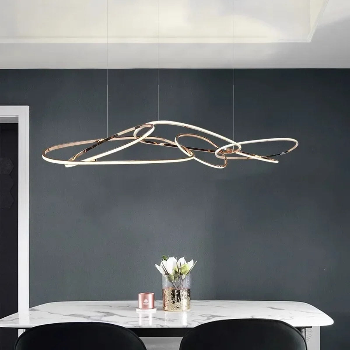 Irregular Gold Ring Chandelier Kevon – Lifestyle View 3