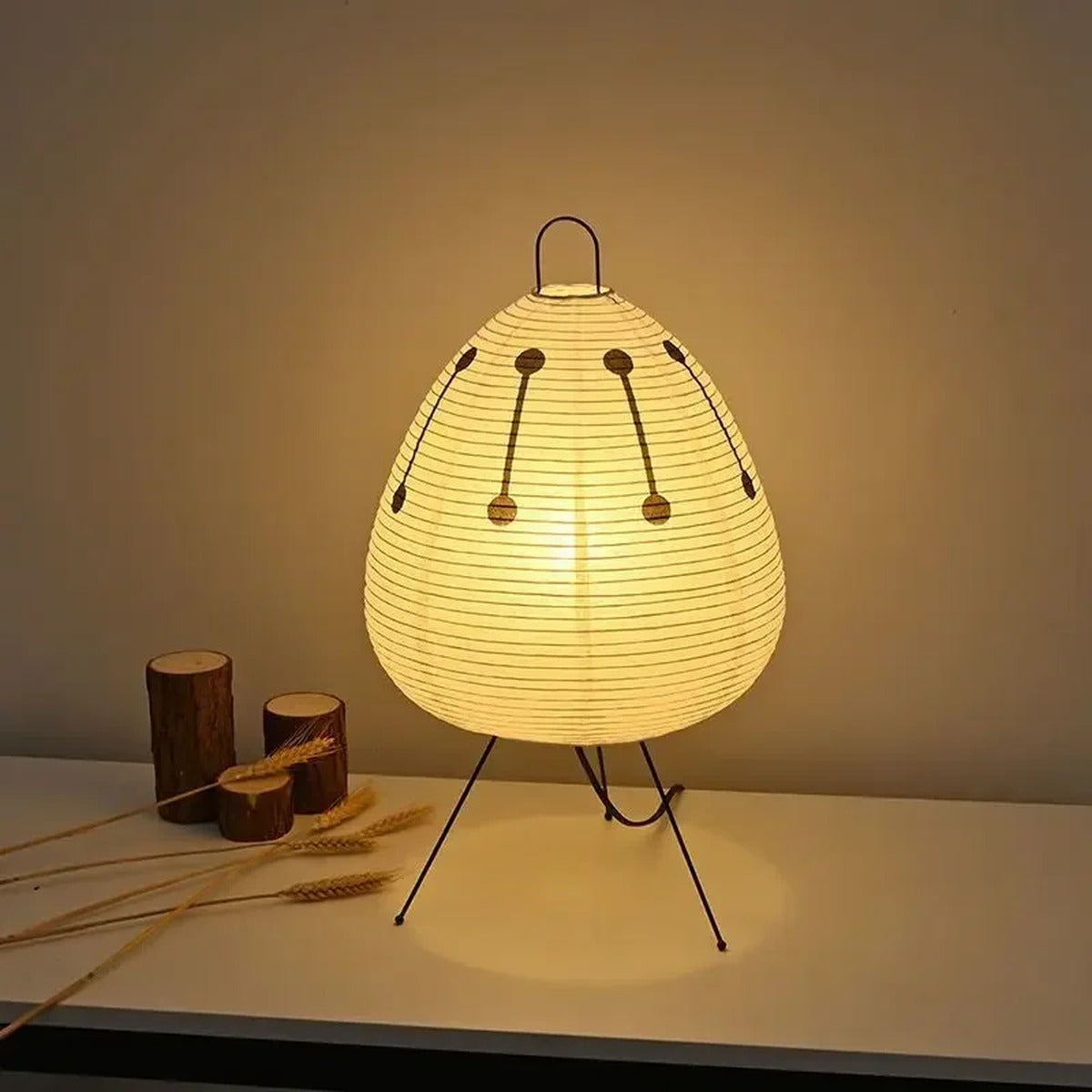 Akari-Style Paper Lantern Table Lamp – Corvan – Product Detail 6