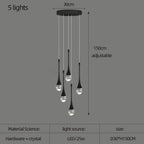 Crystal Raindrop Spiral Chandelier – Lumenvault – Size Chart, 5 Lights