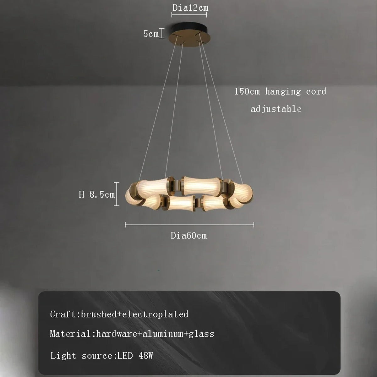 Modern Chandelier Velelix — Dia60cm