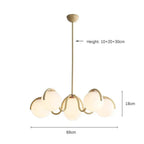 Jaelston 6-Globe Bouquet Chandelier in Cream – Dimensions