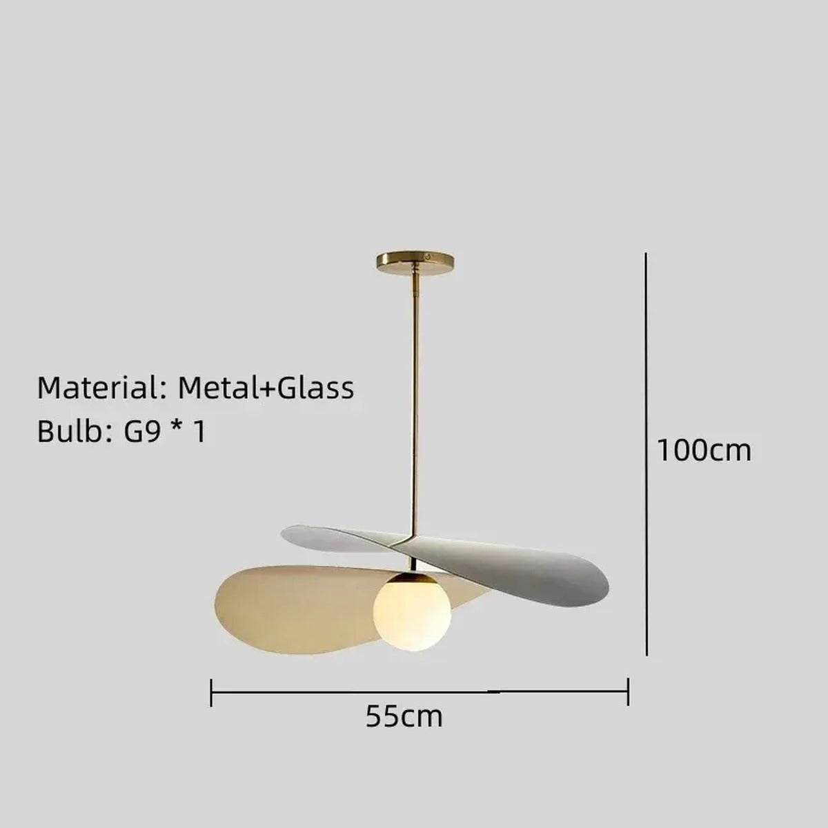Intersecting Disc & Globe Sculptural Pendant Light – Serenox – Dimensions