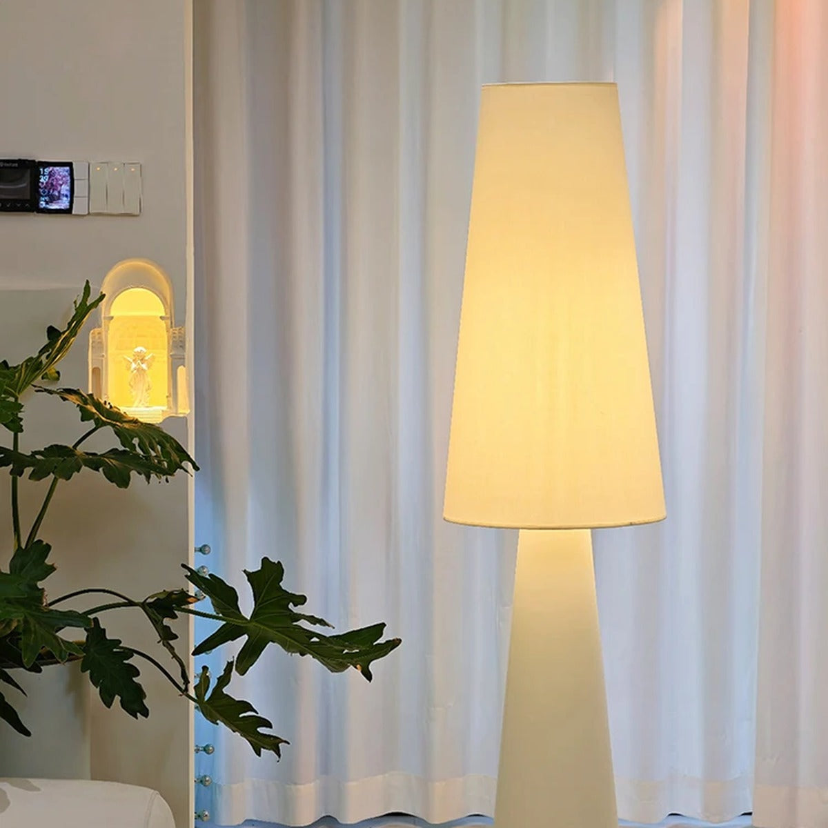 Tapered Cone Fabric Floor Lamp – Arluxem – Lifestyle View 4