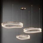 Calesto three-ring chandelier, grid diffuser detail
