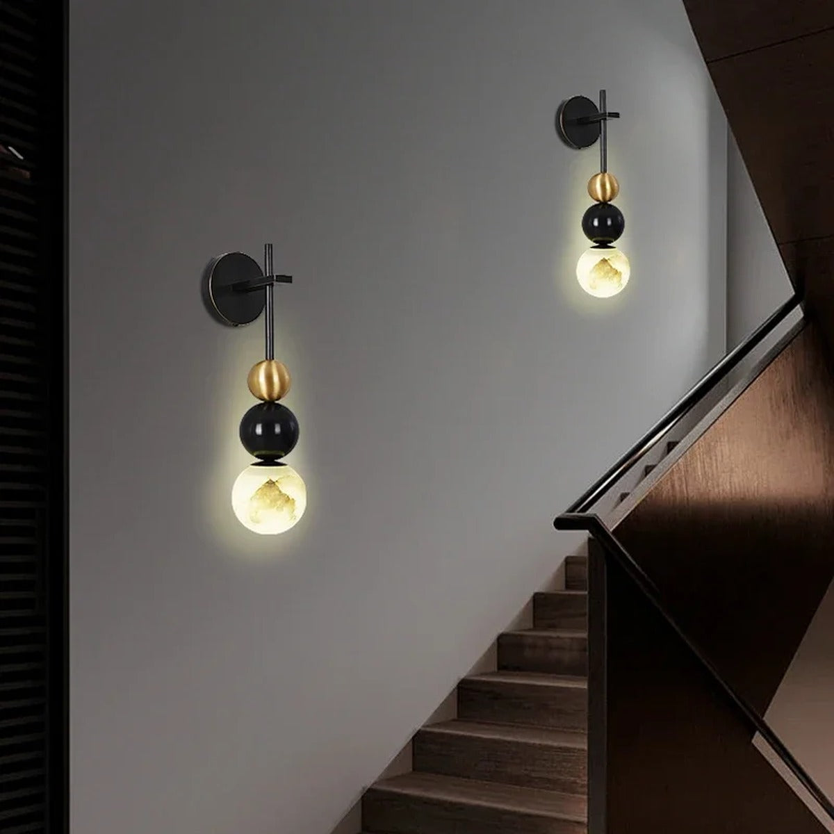 Marble Globe Stacked Ball Wall & Ceiling Light – Nolvex – Lifestyle View 4
