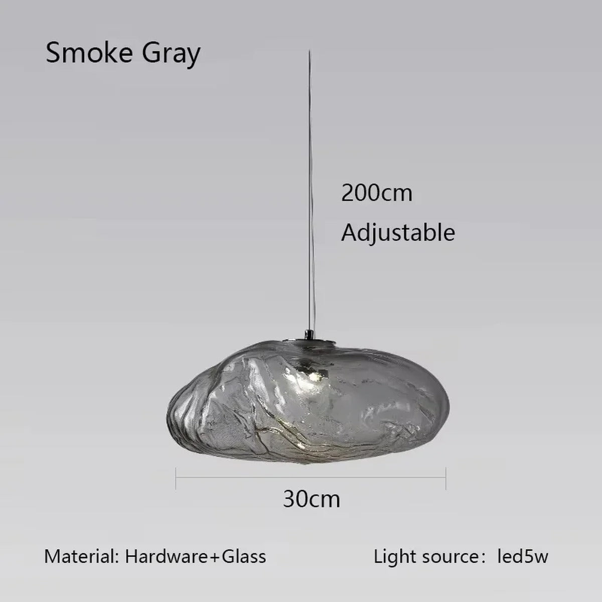 Rippled Glass Organic Pendant Light – Zolux – Product Detail 11