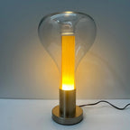 Smoked Glass & Wood Core Teardrop Pendant & Table Lamp – Meridax – Lifestyle View 2