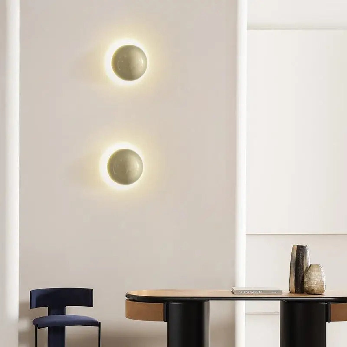 Ceramic Globe Backlit Wall Sconce – Helianthos – Lifestyle View 3