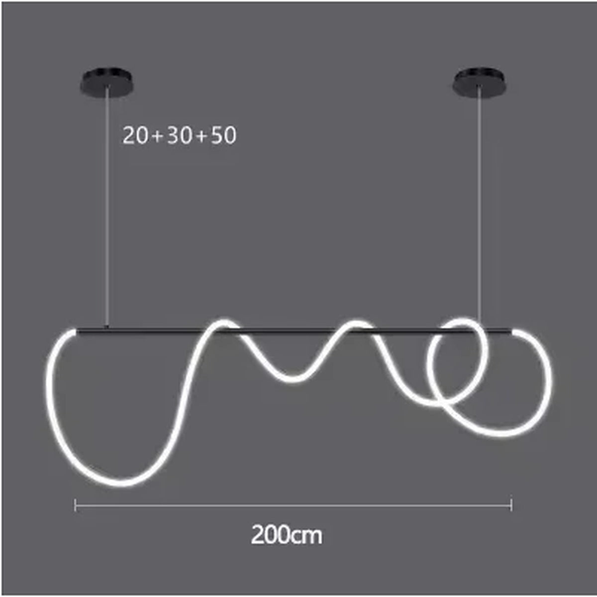 Ribbon Curl LED Ring Chandelier – Yelrix – Product Detail 13