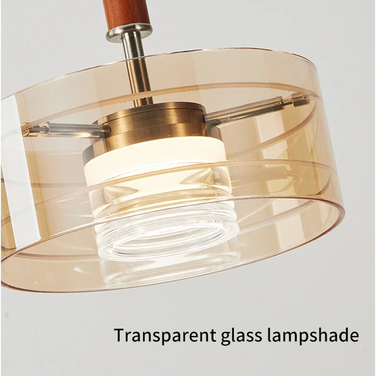 Modern Cognac Glass Three-Head Pendant Light – Fennlyra — view 5