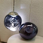 Melted Metallic Globe Pendant Light – Quieton – Midnight Blue Finish