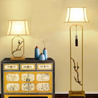 Chinoiserie Floral Branch Frame Table Lamp – Quilara – Lifestyle View 2