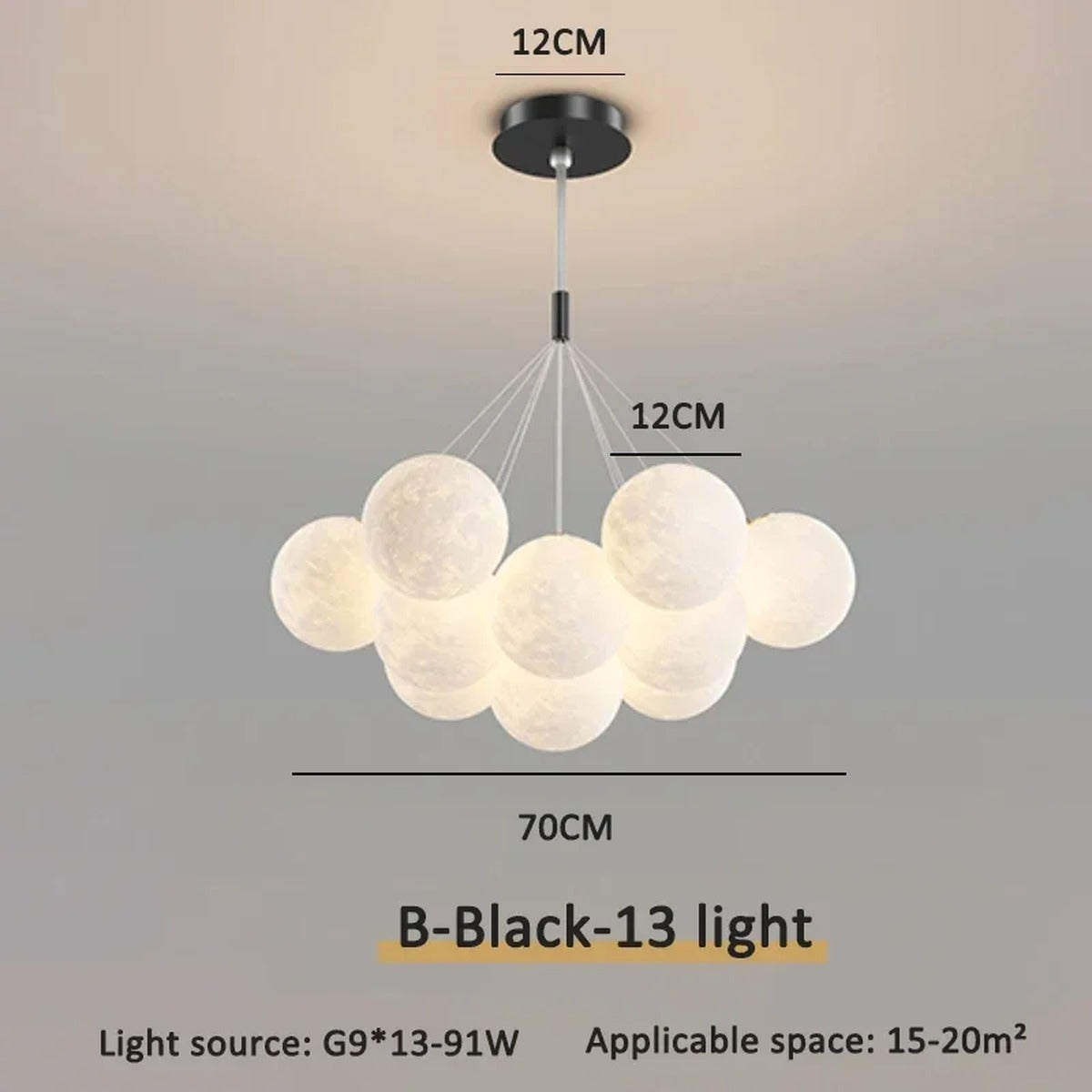 Floating Glass Gold Chandelier Praivelle – Product Detail 18
