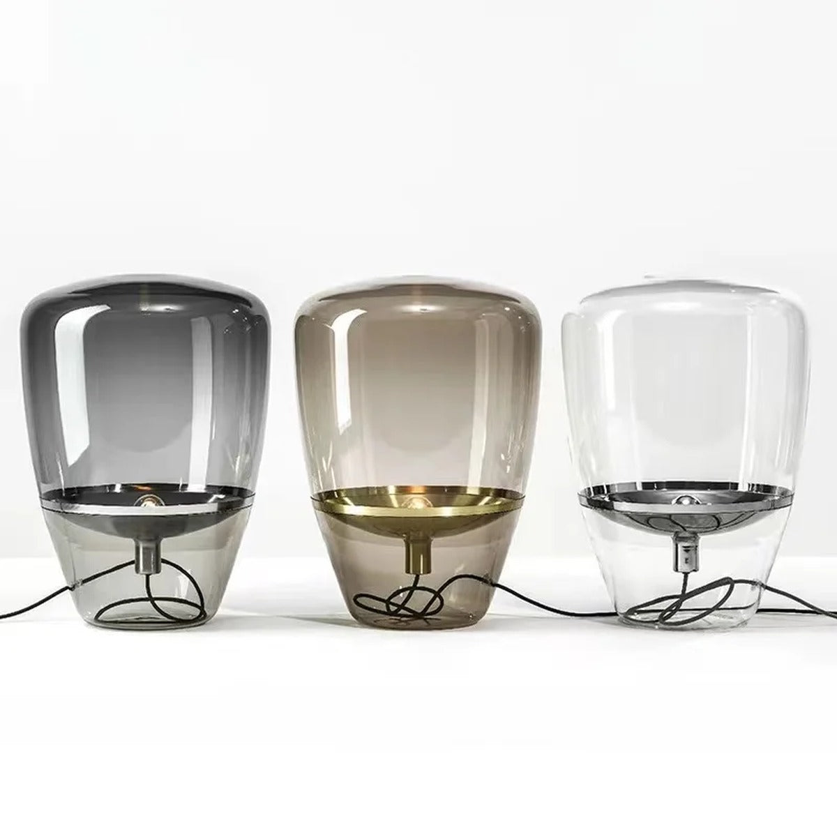 Smoked Glass Tapered Table Lamp Orvelux – Product Detail 5