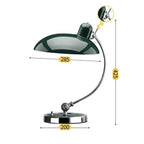 Bauhaus Dome Arc Desk Lamp - Zarlux - Size Guide, Forest Green