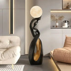 Sculptural Twisted Figure Moon Globe Floor Lamp – Gelrix – Hero Shot