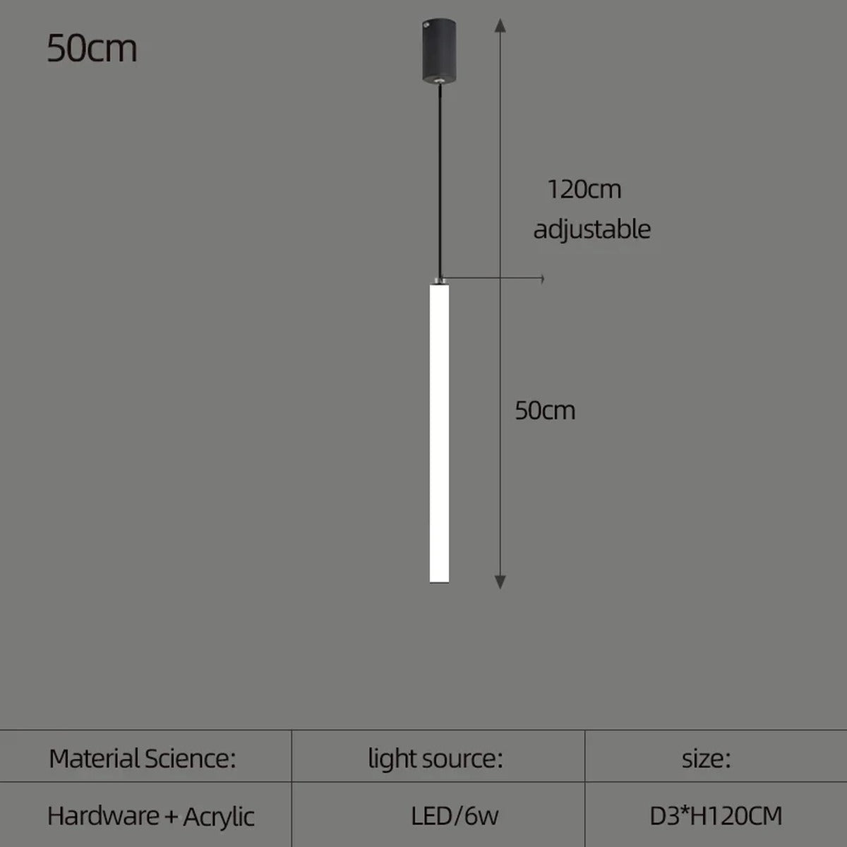 Slim LED Cylinder Tube Pendant Cluster – Graviton – Product Detail 7
