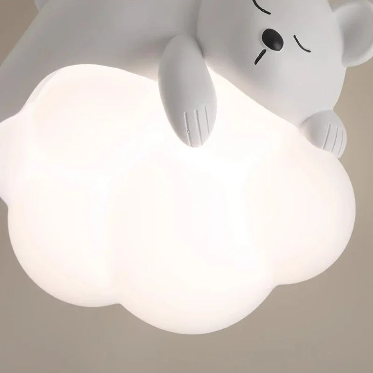 Softholm bear on cloud wall sconce - close-up detail