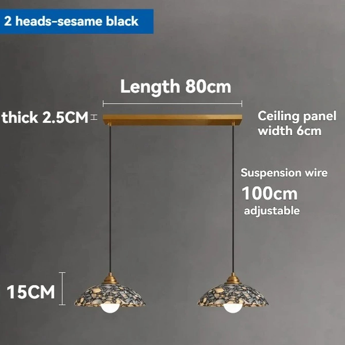 Terrazzo Dome Pendant & Bar Chandelier – Coluxen – Product Detail 8