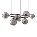 Stellarix Bubble Cluster Chandelier, 7-head smoke grey glass, studio view