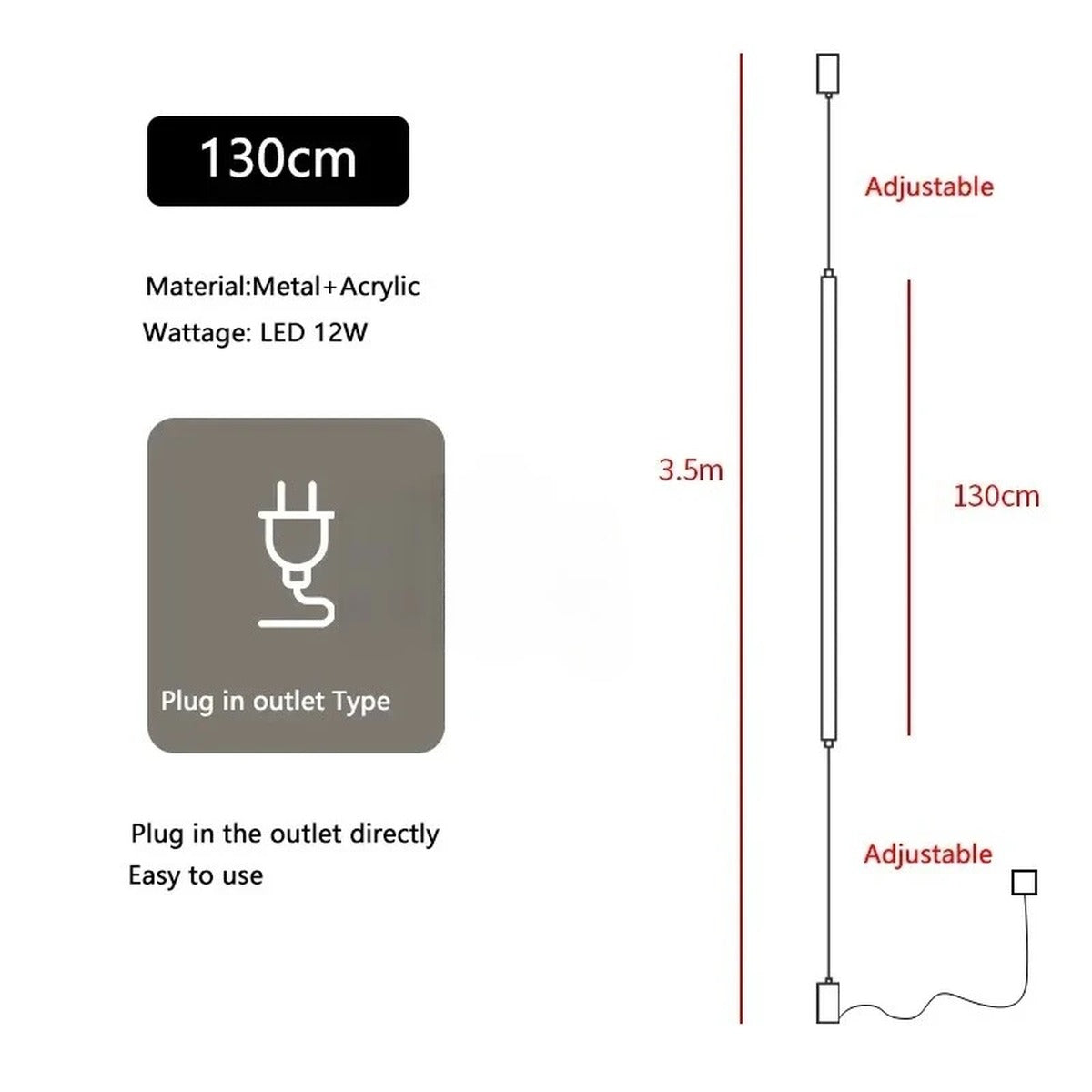 Slim Vertical LED Tube Pendant Light – Serenthis – Product Detail 16