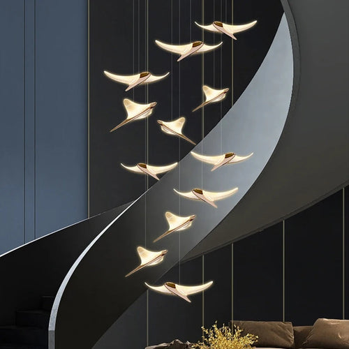 Bird-in-Flight LED Chandelier – Lumivera – Lifestyle View 2