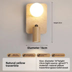 Travertine Wall Sconce Medivorn – Rectangle 16x23cm, Natural Wood