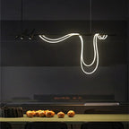 Sculptural LED Rope & Spotlight Linear Chandelier – Relionix – Lifestyle View 2