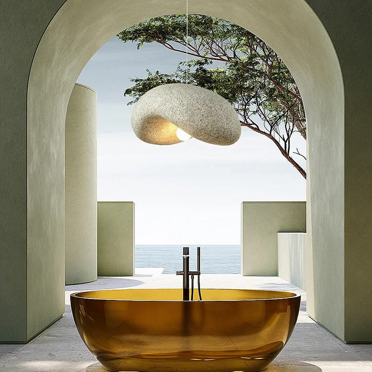 Wabi-Sabi Sculptural Pendant Light Zenith – Lifestyle View 3