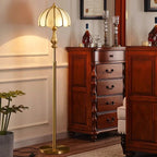 Art Deco Brass Dome Lamp Torvix — floor lamp lifestyle view
