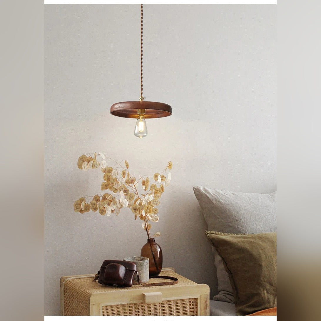 Walnut Disc Pendant Light – Woluxen – Lifestyle Hero