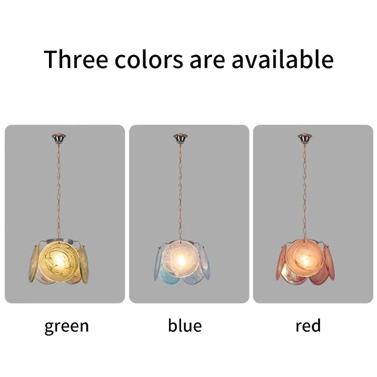 Iridescent Glass Petal Pendant Chandelier – Uevorn – Lifestyle View 2
