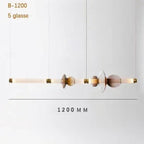Glass Orb Linear Pendant Light Prismova — Style D — Gold, 120cm