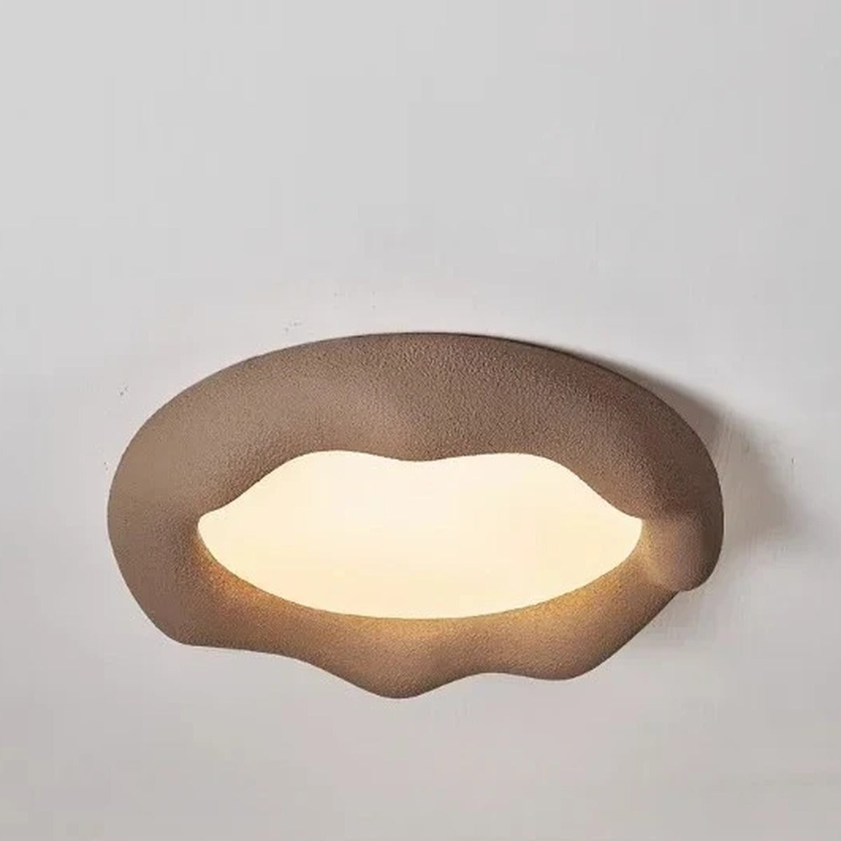 Textured Plaster Flush Ceiling Light – Nimvora – Product Detail 7