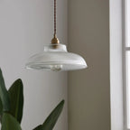 Ribbed Glass Dome Pendant Light Velmara – Detail in Natural Light