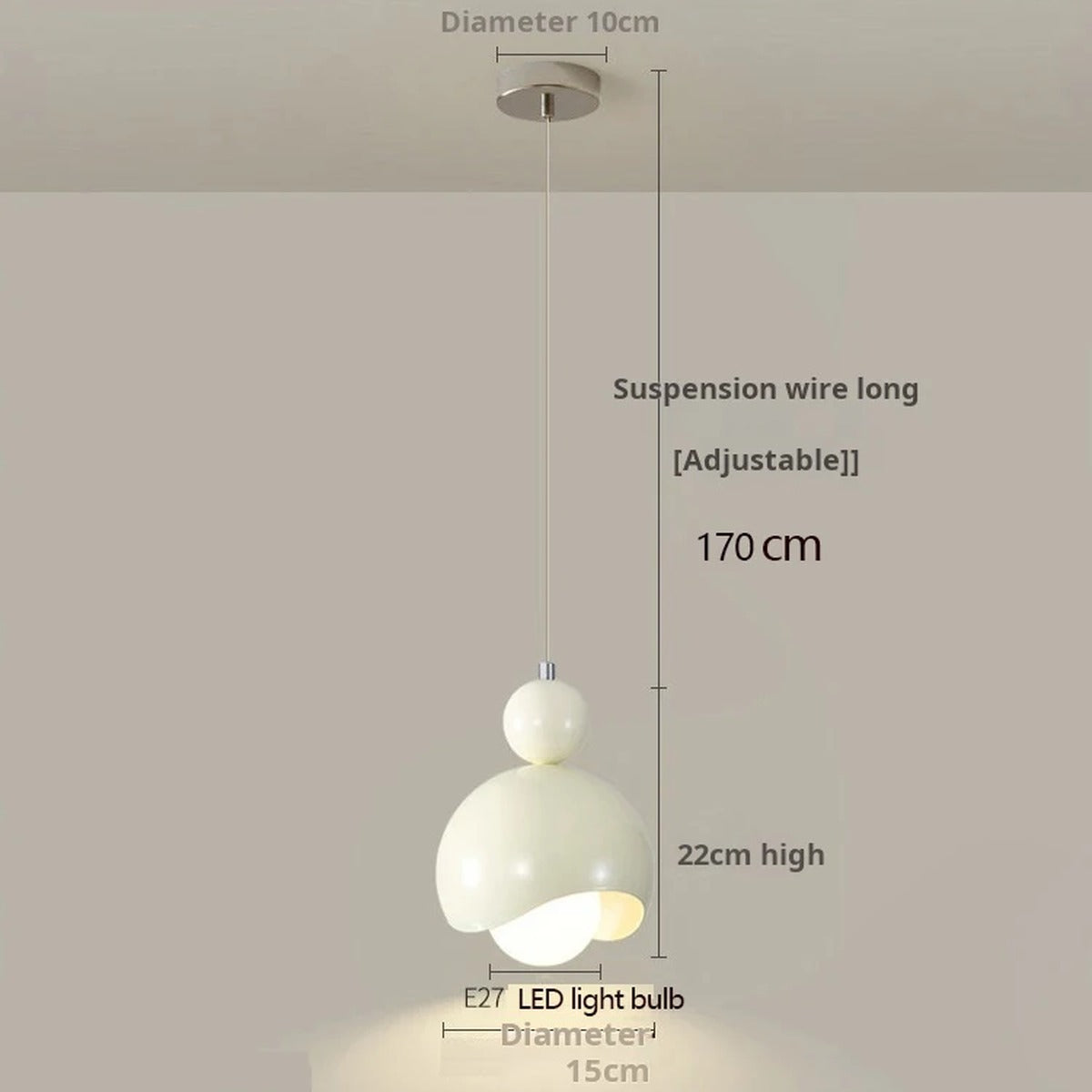 Lacquered Iron Dome Pendant Light – Narello – Product Detail 9