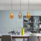 Brass Octagonal Frame Faceted Glass Pendant Light – Glacen – Lifestyle View 4