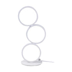 Circolia triple ring LED table lamp in Pure White, studio view
